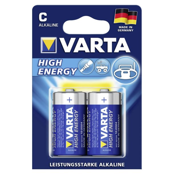  Varta C Batterier High Energy 1,5v